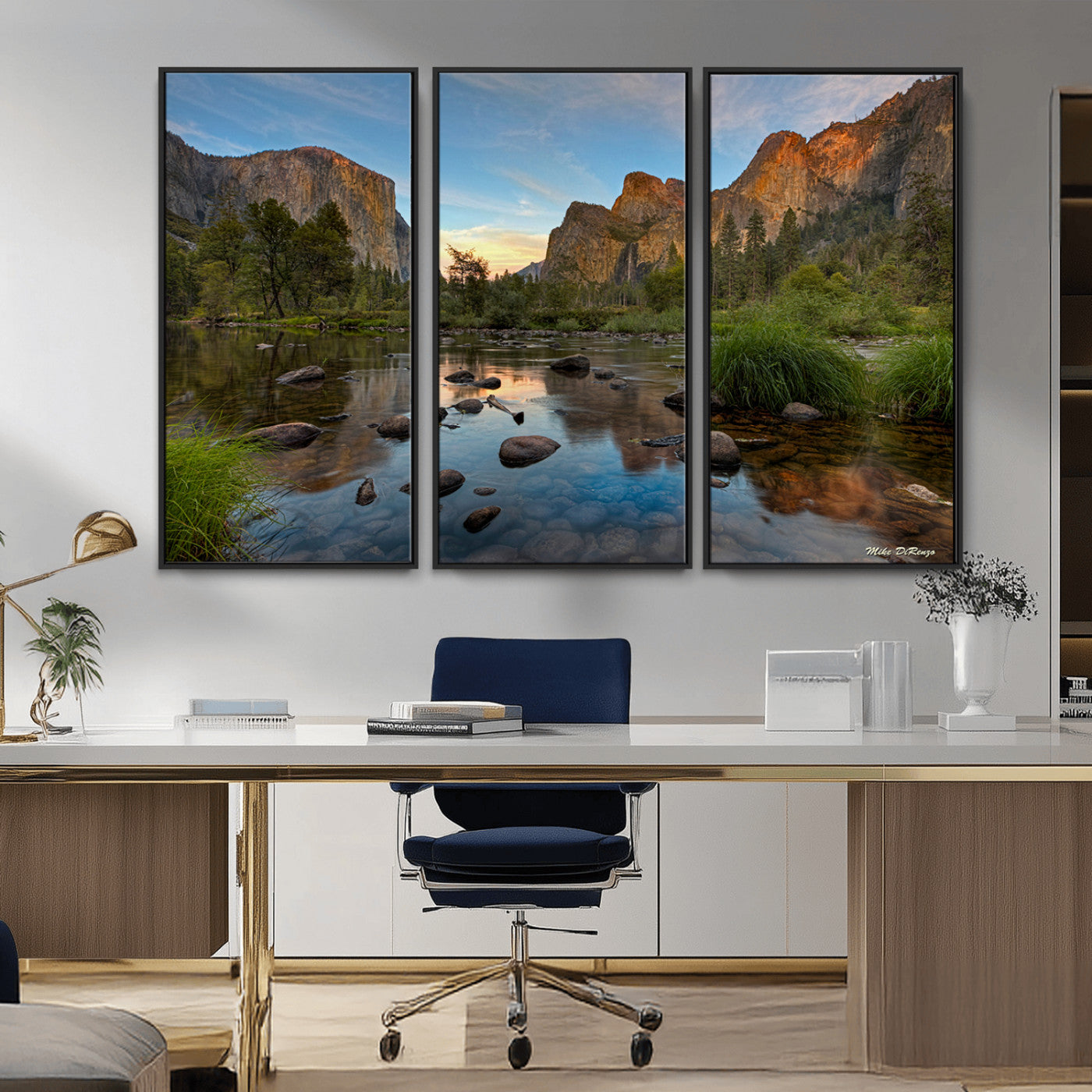 55893831-MGV-CV-36X24-Yosemite Valley Wall Art Canvas Print, Framed El Capitan Art Picture Print, Sierra Landspace Perfect Rustic Nature Decor Artwork