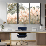 21826392-MGV-CV-36X24-Pampas Grass Wall Art Canvas Print, Framed Soft Pampas Art Picture Print, Pastel Grasses Perfect Soft Neutral Boho Decor Artwork