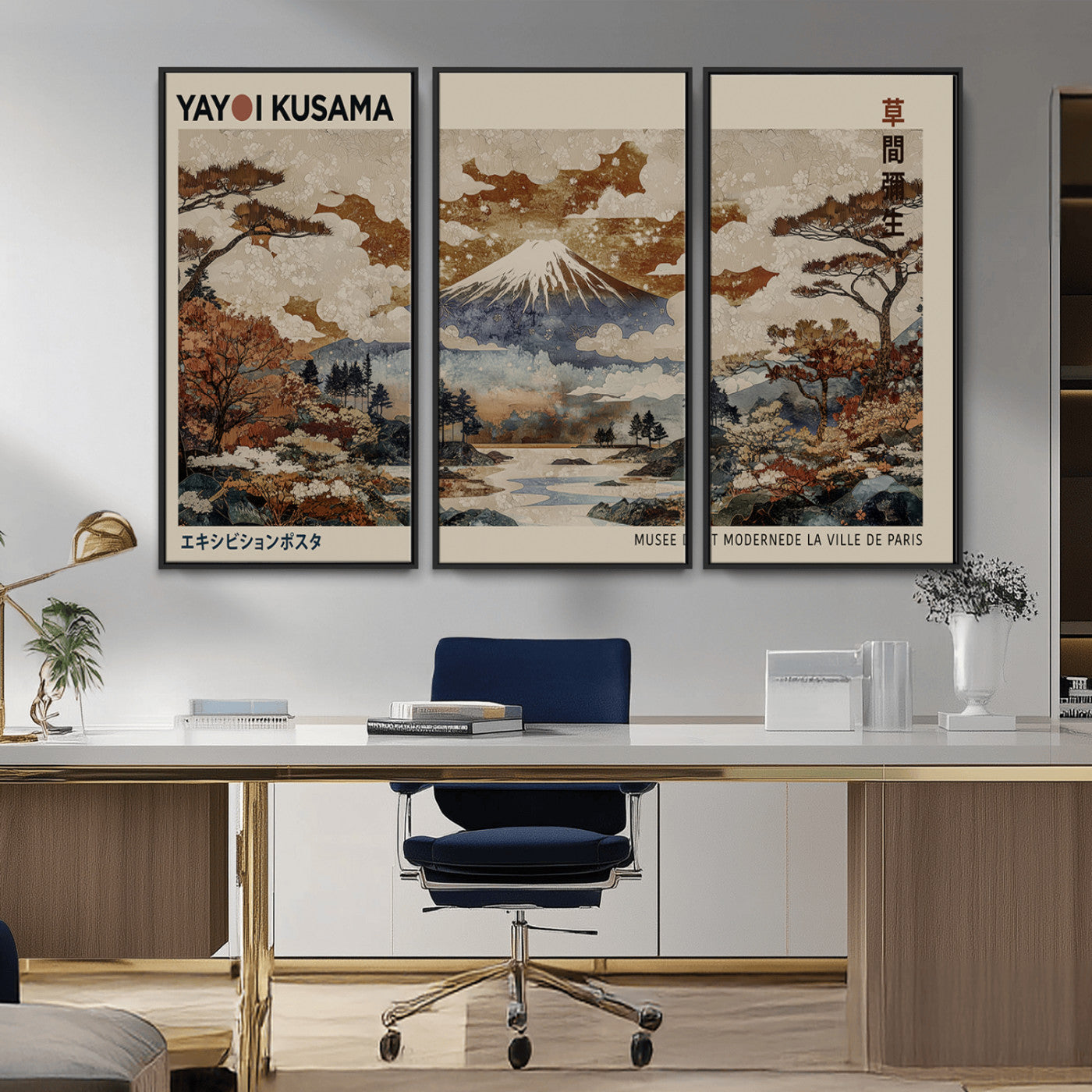 11778299-MGV-FC-48X32-3P_Black-Japanese Landscape Wall Art – Mount Fuji Canvas Print, Asian Inspired Nature Decor for Living Room, Bedroom, Office or Studio