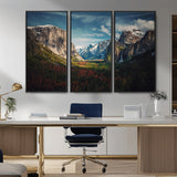 15244033-MGV-CV-36X24-Yosemite National Wall Art Canvas Print, Framed Mountain Landscape Art Picture Print, El Capitan Perfect Rustic Farmhouse Decor