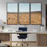 55918919-MGV-CV-36X24-Desert Landscape Wall Art – Golden Grass Plains and Mountain Horizon Canvas Print, Southwest Nature Photography Decor for Living