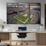 98106777-MGV-CV-36X24-Soldier Field Wall Art – Chicago Bears Stadium Canvas Print with American Flag, Game Day Football Decor for Man Cave, Bar, or