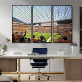 81960112-MGV-FC-48X32-3P_Black-Futuristic Football Stadium Wall Art – Modern Dome Arena Canvas Print, Chicago Bears Concept Design Sports Decor for Man Cave or