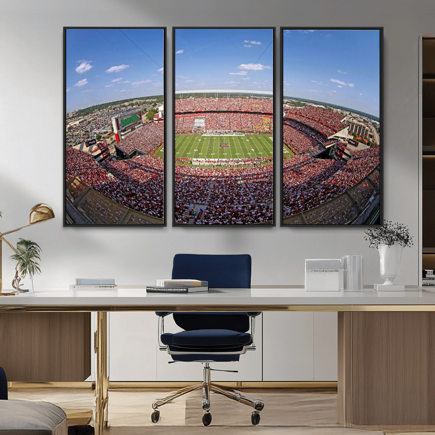 29492070-MGV-CV-36X24-Stadium Wall Art – Panoramic College Football Canvas Print, Game Day Crowd and Field Scene, Sports Photography Decor for Office,