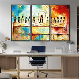 YKE34632598CR-MGV-CV-36X24-Abstract Last Supper with Apostles Wall Art Canvas Print