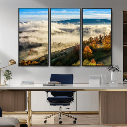 21551192-MGV-CV-36X24-Landscape Wall Art – Autumn Mountain View Canvas Print, Scenic Nature Photography Decor for Bedroom, Living Room, Office, Cabin or