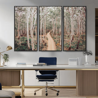 24760563-MGV-CV-36X24-Forest Wall Art – Tranquil Woodland Path Canvas Print, Scenic Nature Photography Decor for Bedroom, Living Room, Office, Cabin or