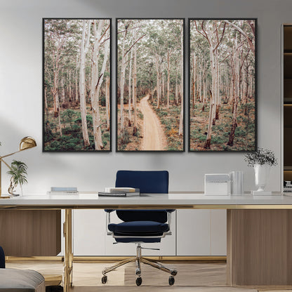 24760563-MGV-CV-36X24-Forest Wall Art – Tranquil Woodland Path Canvas Print, Scenic Nature Photography Decor for Bedroom, Living Room, Office, Cabin or