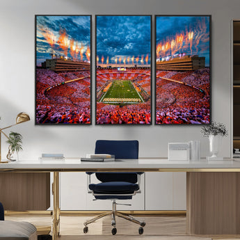 94266219-MGV-CV-36X24-Neyland Stadium Wall Art – Tennessee Volunteers Checkerboard Game Day Canvas Print, College Football Fireworks Decor for Man Cave