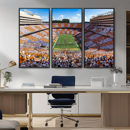 77097951-MGV-CV-36X24-Neyland Stadium Wall Art – Panoramic Tennessee Volunteers Football Field Canvas Print, Game Day Decor for Office, Man Cave, Living