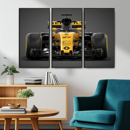 62882-MGV-FC-48X32-3P_Black-Renault F1 Racing Car Print - High-Performance Formula 1 Motorsport Wall Art, Perfect Gift for Racing Fans and Car Enthusiasts