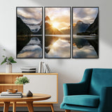 78842-MGV-CV-36X24-Sunrise Mountain Reflection Wall Art – Stunning Nature Landscape Canvas Print for Home, Office, Living Room or Relaxing Space