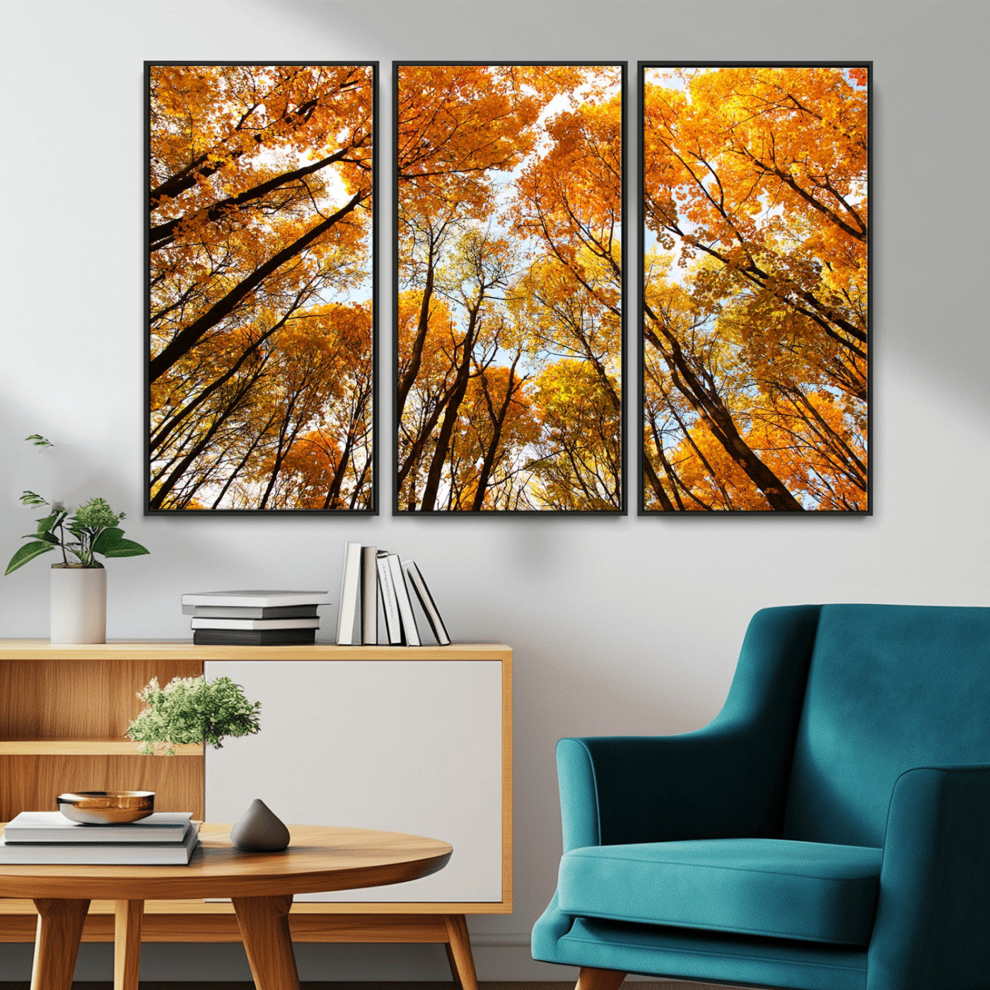 11823-MGV-CV-36X24-Golden Autumn Tree Canopy Wall Art – Stunning Fall Forest Leaves Print, Warm Seasonal Nature Decor for Home, Office or Cabin