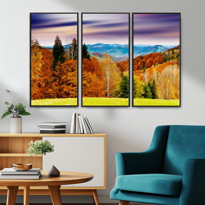 58007-MGV-CV-36X24-Autumn Mountain Landscape Wall Art – Stunning Fall Forest Canvas Print, Cozy Nature Decor for Home or Office