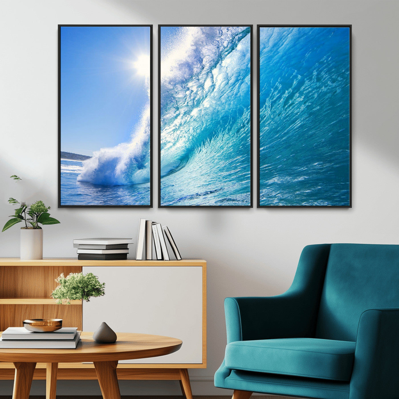 37494-MGV-CV-36X24-Ocean Wave Canvas Art – Stunning Blue Wave Photography, Coastal Wall Decor for Living Room, Bedroom or Office