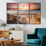 78111-MGV-CV-36X24-Sunset Pathway Wall Art – Panoramic Coastal Canvas Print, Tranquil Beach Decor for Living Room, Office or Bedroom