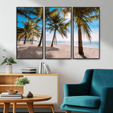98175-MGV-CV-36X24-Tropical Palm Beach Wall Art – Relaxing Ocean Shore Canvas Print with Palm Trees, Coastal Summer Decor for Living Room, Bedroom or