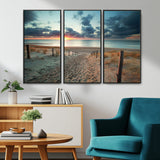25788-MGV-CV-36X24-Sunset Beach Path Wall Art – Scenic Coastal Dunes and Ocean Canvas Print, Tranquil Seaside Landscape Decor for Living Room or