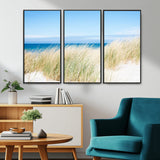 96913-MGV-CV-36X24-Coastal Dunes Wall Art – Serene Beach Grass and Blue Ocean Canvas Print, Relaxing Seaside Nature Decor for Living Room, Bedroom or