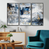 59716-MGV-CV-36X24-Abstract Blue and Gold Wall Art – Modern Textured Canvas Print, Contemporary Painting for Living Room, Bedroom, or Office Decor