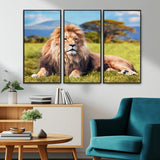 67826-MGV-CV-36X24-Majestic Lion Wall Art – King of the Jungle Canvas Print, Safari Wildlife Decor for Living Room, Office, or Man Cave