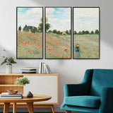 74890-MGV-CV-36X24-Monet Poppy Field Wall Art – Impressionist Landscape Canvas Print, Classic French Artwork for Living Room, Bedroom or Office Decor