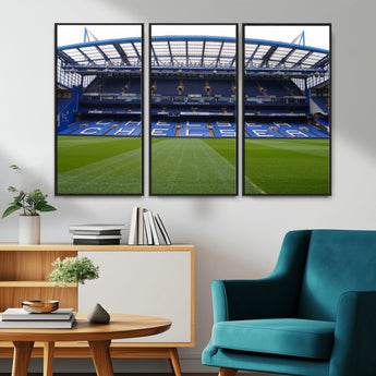 59508-MGV-CV-36X24-Chelsea Stadium Wall Art – Stamford Bridge Football Arena Canvas Print, Iconic Soccer Artwork for Living Room, Office, Game Room