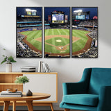87666-MGV-CV-36X24-City Field Stadium Wall Art Canvas Print, Framed New York Stadium Art Picture Print, Citi Field Stadium Perfect Sport Room Decor