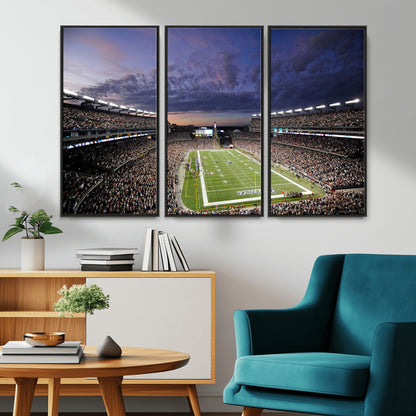 52712-MGV-CV-36X24-Gillette Stadium Field Wall Art Canvas Print, Framed Massachusetts Stadium Art Picture Print, Gillette Stadium Perfect Sport Room