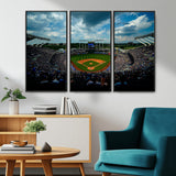 37127-MGV-CV-36X24-Kauffman Stadium Wall Art Canvas Print, Framed Kansas City Royals Field Art Picture Print, Baseball Stadium Perfect Sport Room