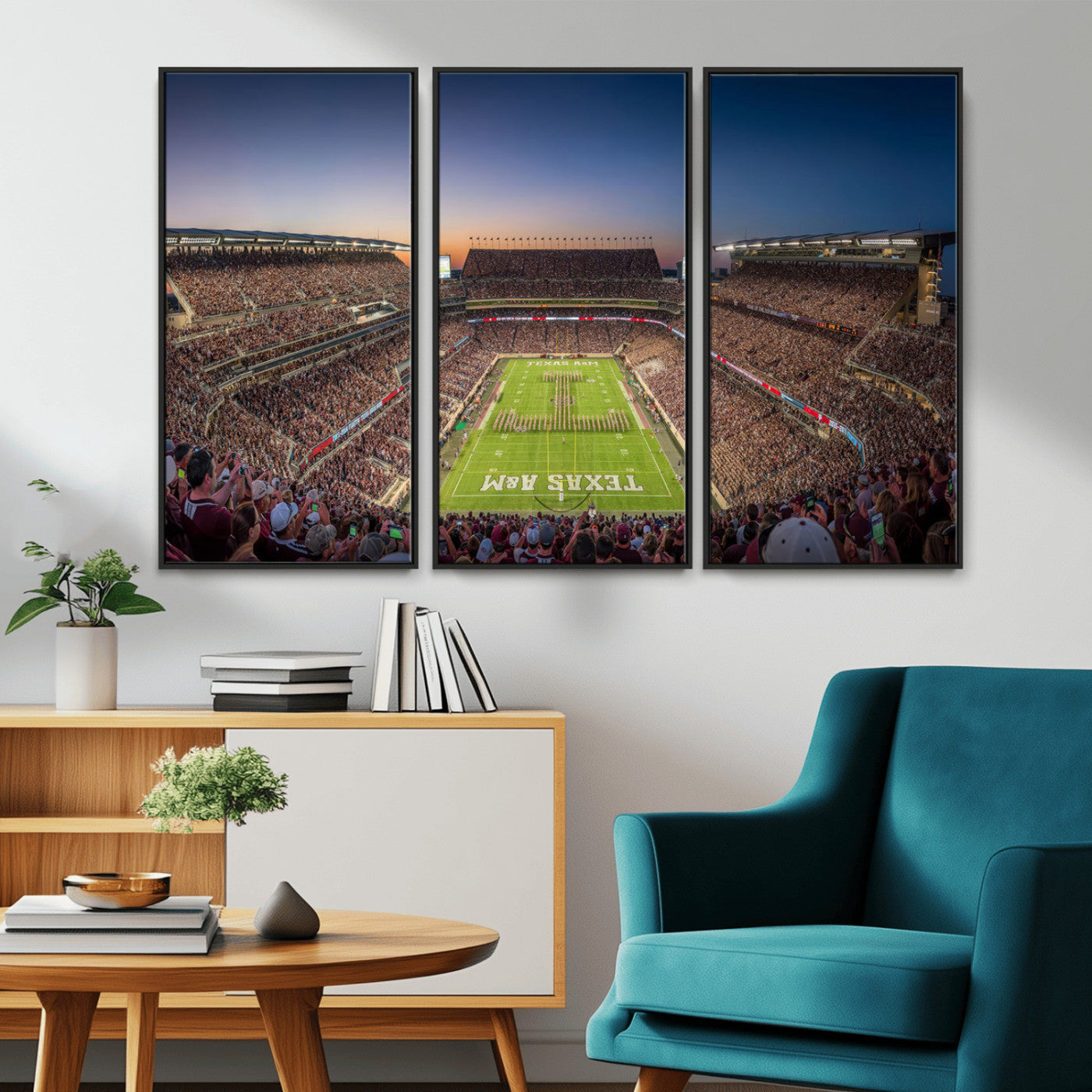 17421-MGV-CV-36X24-Kyle Field Wall Art Canvas Print, Framed Texas Stadium Art Picture Print, Kyle Field Stadium Perfect Sport Room Decor Artwork