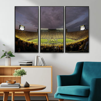 72404-MGV-CV-36X24-Michigan Wolverine Stadium Wall Art Canvas Print, Framed Michigan Stadium Art Picture Print, Football Stadium Perfect Sport Room