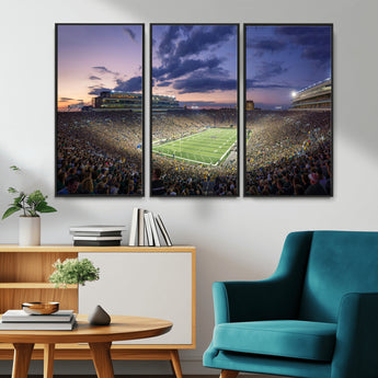 50825-MGV-CV-36X24-Notre Dame Stadium Wall Art Canvas Print, Framed Indiana Stadium Art Picture Print, Football Stadium Perfect Sports Room Decor