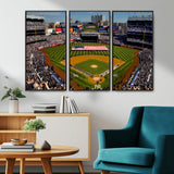 20879-MGV-CV-36X24-Yankee Stadium Wall Art Canvas Print, Framed New York Stadium Art Picture Print, Yankee Field Perfect Sport Room Decor Artwork