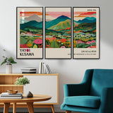 54215-MGV-FC-48X32-3P_Black-Yayoi Kusama Wall Art – Panoramic Japanese Landscape Canvas Print, Modern Abstract Nature Decor for Office, Bedroom or Living Room