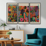 40791-MGV-CV-36X24-Kusama Inspired Wall Art – Vibrant Abstract Floral Jungle Canvas Print, Bold Pop Art Botanical Decor for Living Room, Bedroom, or