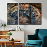 16193-MGV-CV-36X24-Tree Ring Wall Art – Abstract Wood Grain Canvas Print, Rustic Nature Texture Artwork Poster for Living Room, Bedroom, Office,