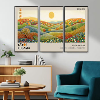 33864-MGV-CV-36X24-Pointillism Yayoi Wall Art Canvas Print, Framed Yayoi Kusama Art Picture Print, Yayoi Kusama Dot Perfect Abstract Nature Decor