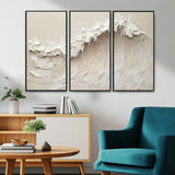 45175-MGV-CV-36X24-Textured Wave Wall Art Canvas Print, Framed Minimal Seascape Art Picture Print, Elegant Wave Perfect Modern Coastal Decor Artwork