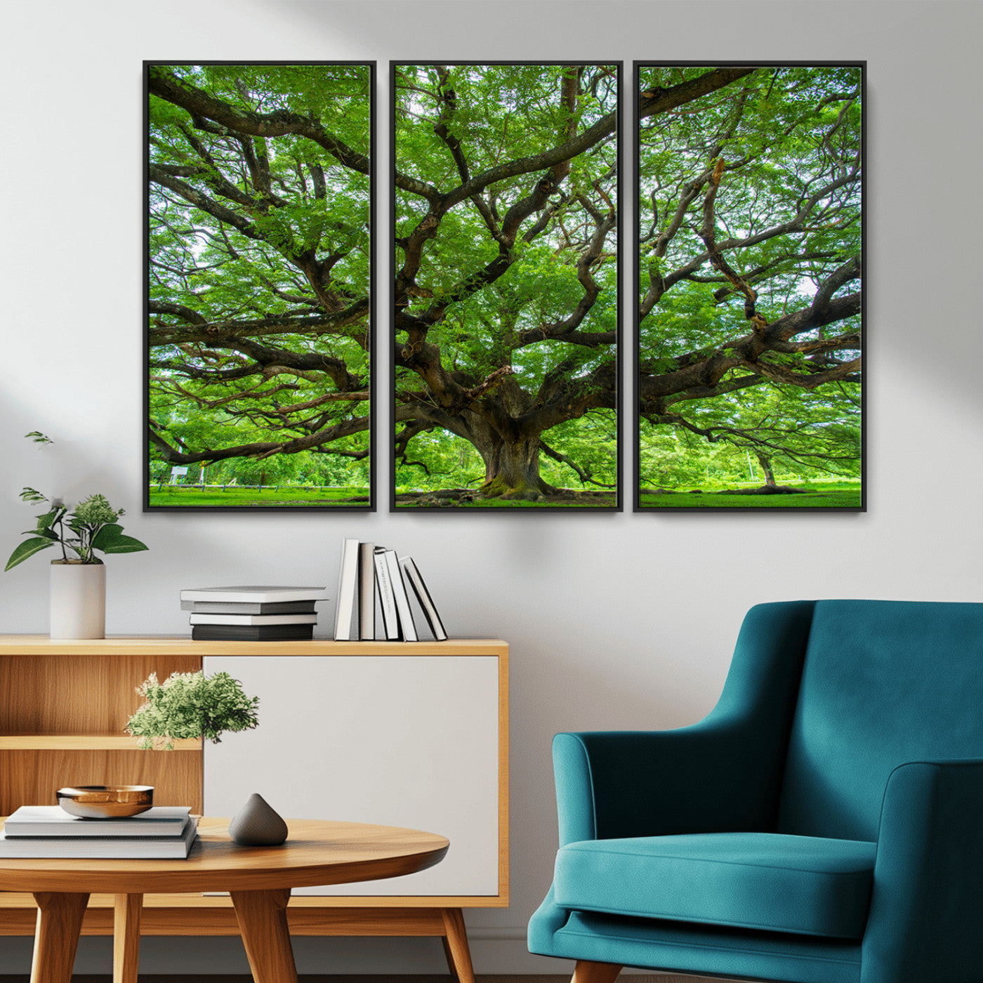 49375306-MGV-CV-36X24-Ancient Tree Wall Art Canvas Print, Framed Sprawling Branches Art Picture Print, Gnarling Tree Perfect Earthy Natural Decor