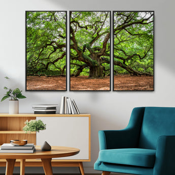 51255351-MGV-CV-36X24-Ancient Tree Wall Art – Majestic Oak Canvas Print, Large Nature Photography, Sacred Forest Landscape Wall Décor, Wisdom Tree