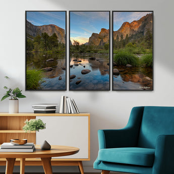 55893831-MGV-CV-36X24-Yosemite Valley Wall Art Canvas Print, Framed El Capitan Art Picture Print, Sierra Landspace Perfect Rustic Nature Decor Artwork