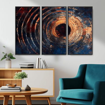 10017879-MGV-CV-36X24-Wood Tree Ring Wall Art Canvas Print, Framed Natural Wood Art Picture Print, Rustic Tree Slice Perfect Rustic Decor Artwork