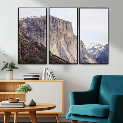 74506434-MGV-CV-36X24-El Capitan Wall Art Canvas Print, Framed Yosemite Cliff Art Picture Print, Sierra Nevada Perfect Sierra Minimalism Decor Artwork