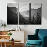 39278955-MGV-CV-36X24-Yosemite Valley Wall Art Canvas Print, Framed El Capitan Art Picture Print, Misty Mountain Perfect Modern Rustic Decor Artwork