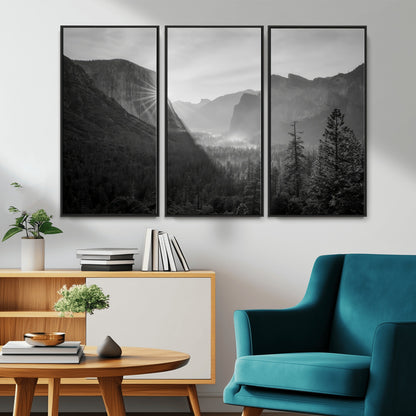 39278955-MGV-CV-36X24-Yosemite Valley Wall Art Canvas Print, Framed El Capitan Art Picture Print, Misty Mountain Perfect Modern Rustic Decor Artwork