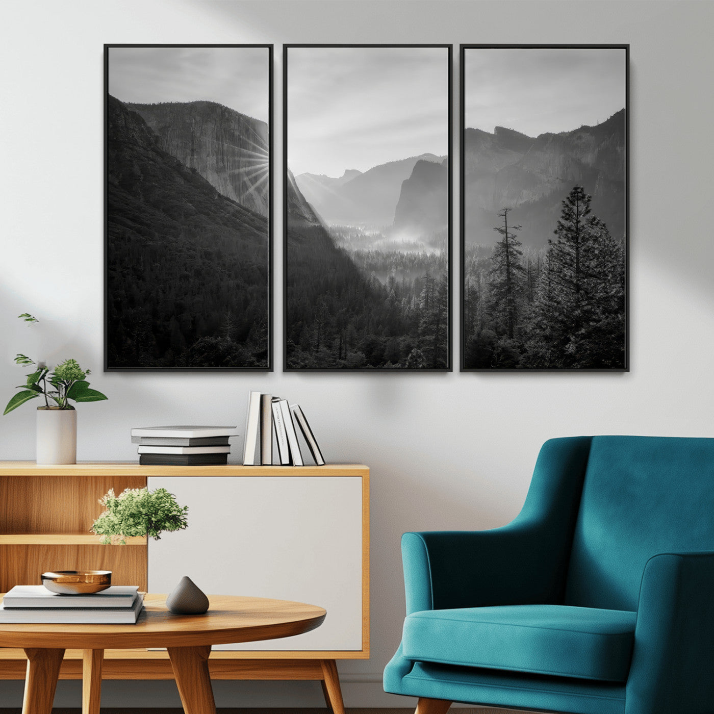 39278955-MGV-CV-36X24-Yosemite Valley Wall Art Canvas Print, Framed El Capitan Art Picture Print, Misty Mountain Perfect Modern Rustic Decor Artwork