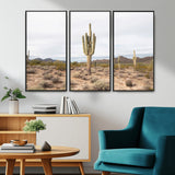 96147924-MGV-CV-36X24-Saguaro Cactus Wall Art Canvas Print, Framed Desert Cactus Art Picture Print, Earthy Desert Perfect Southwestern Boho Decor