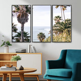 51404565-MGV-CV-36X24-Palm Trees Wall Art Canvas Print, Framed Ocean Breeze Art Picture Print, Coastal View Perfect Tropical Coastal Decor Artwork