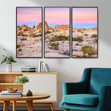 96167137-MGV-CV-36X24-Vibrant Sunset Sky Wall Art Canvas Print, Framed Joshua Tree Art Picture Print, Rugged Terrain Perfect Southwestern Boho Decor